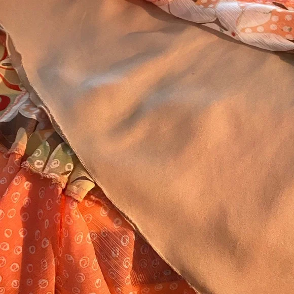 Allison Taylor Asymmetrical Floral Skirt - Orange and Brown - Picture 3 of 5